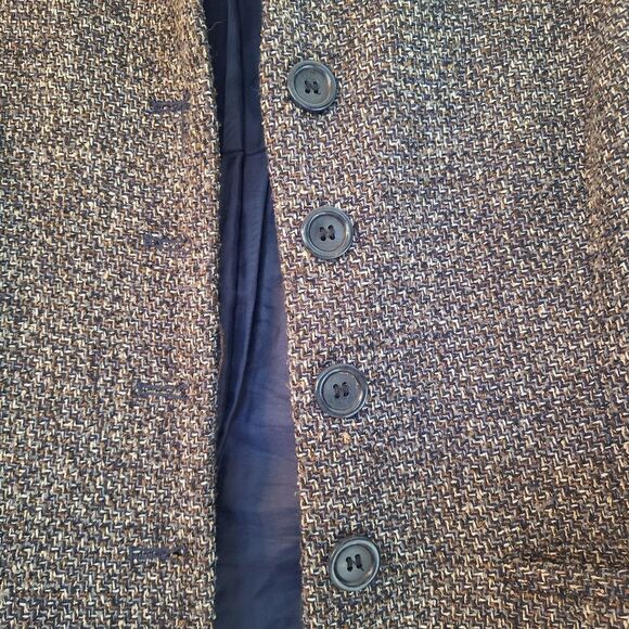 Boucle Tweed Blazer Blue Lined Career Button Up Jacket size 8 Coldwater Creek - Picture 5 of 8